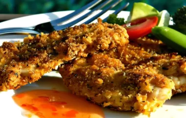Crispy and flavorful chicken strips that are perfect for a quick and satisfying meal.