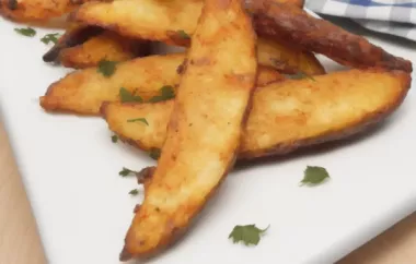 Crispy and flavorful potato wedges coated in buffalo ranch seasoning and cooked in an air fryer.