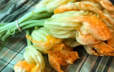 Crispy Fried Zucchini Blossoms filled with creamy cheese