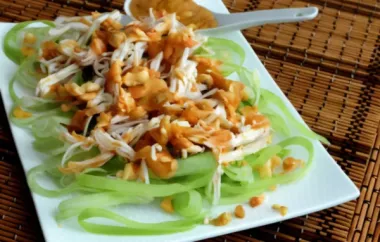 Cucumber Chicken Salad with Spicy Peanut Dressing