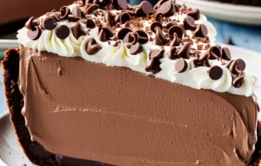 Decadent and Creamy Chocolate Mousse Pie Recipe