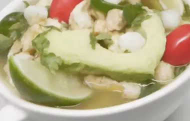 Delicious and comforting Chicken Posole Verde Soup