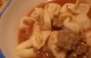 Delicious and comforting sausage and tortellini soup