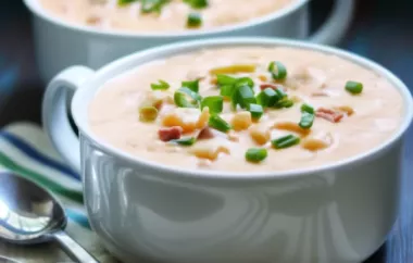 Delicious and comforting slow cooker cheesy potato soup with ham