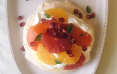 Delicious and Decadent Pavlova with a Medley of Winter Fruits