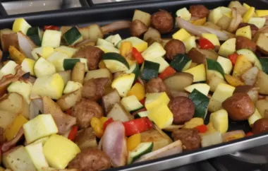 Delicious and Easy One-Pan Sausage, Shallot, and Squash Meal