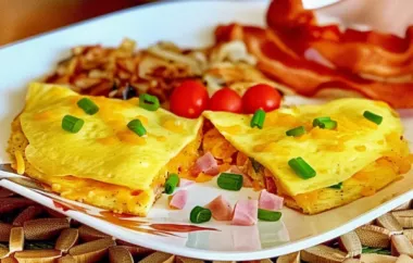 Delicious and easy-to-make ham and cheese omelette