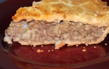 Delicious and flavorful meat pie tourtiere recipe