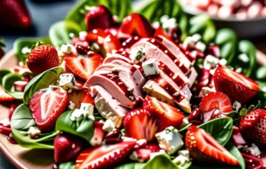 Delicious and Fresh Strawberry Feta Chicken Salad with a Tangy Roasted Strawberry Balsamic Dressing