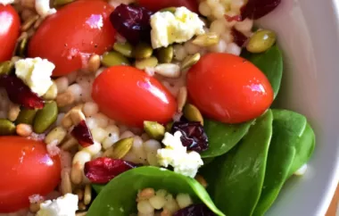 Delicious and Healthy Couscous Salad with Kale, Tomatoes, Cranberries, and Feta