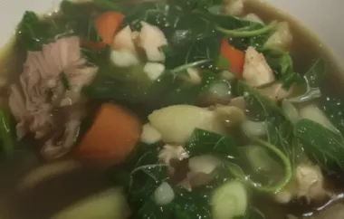 Delicious and Healthy Green Amaranth and Chicken Soup