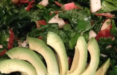 Delicious and Healthy Kale Apple Avocado and Bacon Salad Recipe