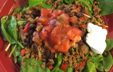 Delicious and Healthy Taco Salad with Spinach