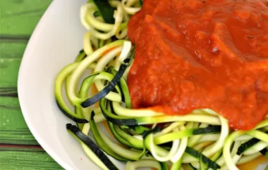 Delicious and Healthy Zucchini Spaghetti in Marinara Sauce
