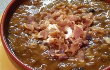 Delicious and Hearty Black Bean Soup with Crispy Bacon
