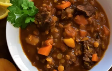 Delicious and Hearty Moroccan Beef and Lentil Stew Recipe