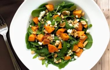 Delicious and hearty roasted sweet potato salad with tangy feta cheese