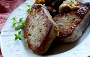 Delicious and Juicy Pork Loin Chops with a Sweet Cherry Apple Stuffing
