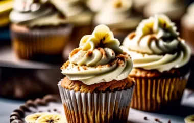 Delicious and Moist Banana Cupcakes with Cream Cheese Frosting