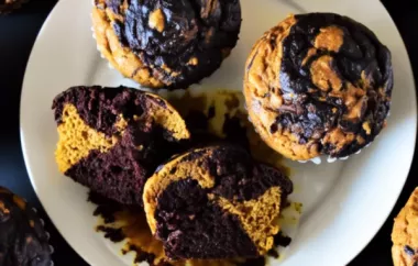 Delicious and Moist Marbled Chocolate Pumpkin Muffins Recipe
