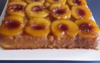 Delicious and moist Peach Upside Down Cake recipe