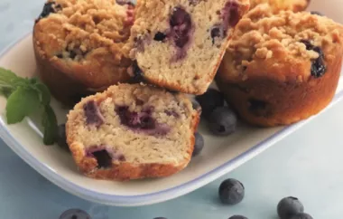 Delicious and Moist Sour Cream Blueberry Muffins