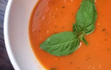 Delicious and Nutritious Garden-Fresh Tomato Soup Recipe