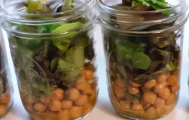 Delicious and Nutritious Kale Salad with Flavorful Chickpeas in a Convenient Jar