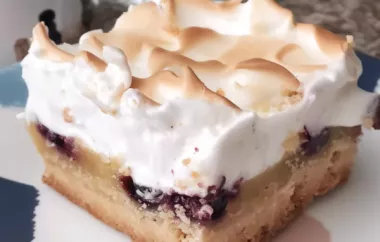 Delicious and Refreshing Blueberry Lemon Bars with a Fluffy Meringue Topping