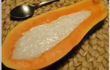Delicious and Refreshing Coconut Tapioca in a Papaya Bowl