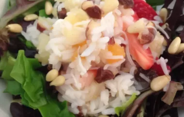 Delicious and refreshing fruit rice salad perfect for summer picnics