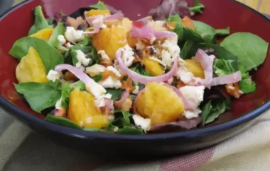 Delicious and refreshing orange walnut gorgonzola and mixed greens salad with a tangy homemade citrus vinaigrette.