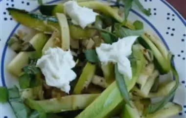 Delicious and Refreshing Zucchini Ribbons with Creamy Goat Cheese
