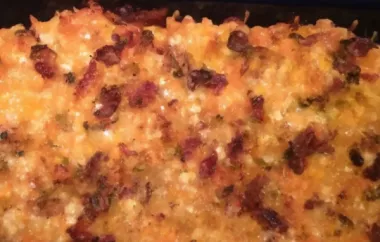 Delicious and Savory Macaroni and Cheese with Caramelized Onions and Crispy Bacon