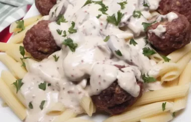 Delicious and Savory Venison Meatballs with a Creamy Mustard Sauce