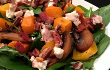 Delicious Arugula Salad with Bacon and Butternut Squash