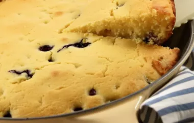 Delicious Blueberry Cornbread Cooked in a Skillet