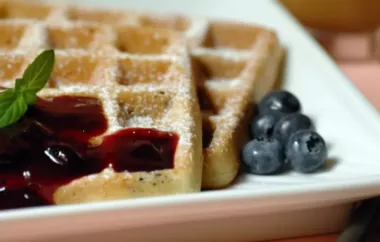Delicious Blueberry Waffles with Quick Blueberry Sauce