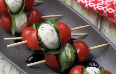 Delicious Caprese Skewers with Fresh Tomatoes and Mozzarella