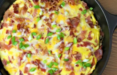 Delicious Cheesy Bacon Sausage Egg Hash Brown Skillet Recipe