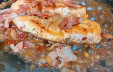 Delicious Chicken with Apple Cider and Bacon Sauce Recipe