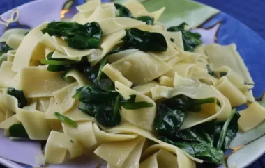 Delicious Egg Noodles with Sauteed Spinach