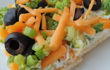 Delicious Garden Veggie Pizza Squares