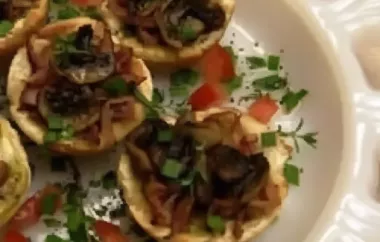 Delicious Garlicky Mushroom Toast Cups Recipe