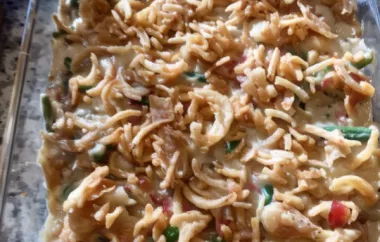Delicious Green Bean Casserole Recipe with Crispy Bacon and Toasted Almonds