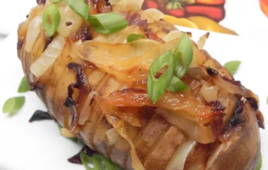 Delicious Grilled Baked Potatoes with Caramelized Onions Recipe