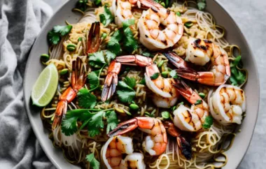 Delicious Grilled Shrimp Rice Noodle Bowl