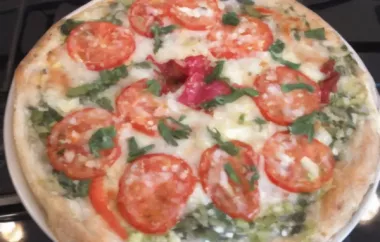 Delicious homemade red, white, and green pizza