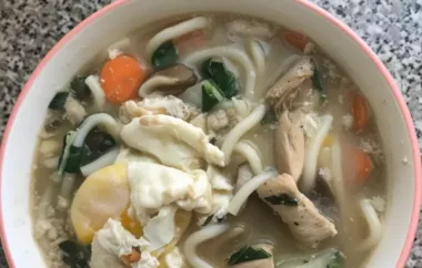 Delicious Japanese Nabeyaki Udon Soup