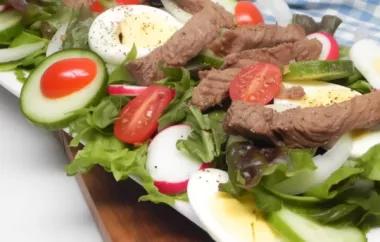 Delicious Layered Beef Salad with Warm Dressing